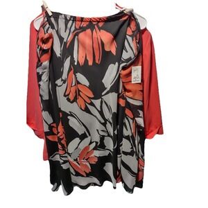 Dana Kay 2 Pc./Skirt Button Top Floral Skirt Plus Sz. 18 TOP‎  24 SKIRT H15